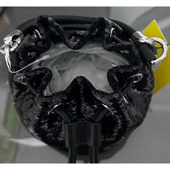 Marc Jacobs The Micro Sequin Bucket Bag, BLACK - Picture 10 of 16